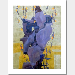 Egon Schiele Stylized Flowers in Front of a Decorative Background Posters and Art